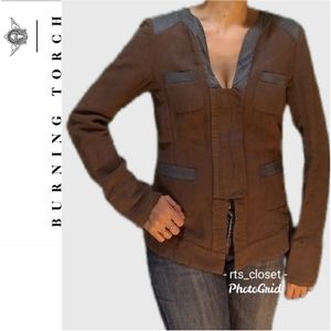 Burning Torch mixed material jacket